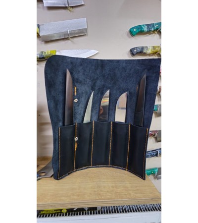 5LÜ DERİ KASAP/ŞEF BIÇAK ÇANTASI
