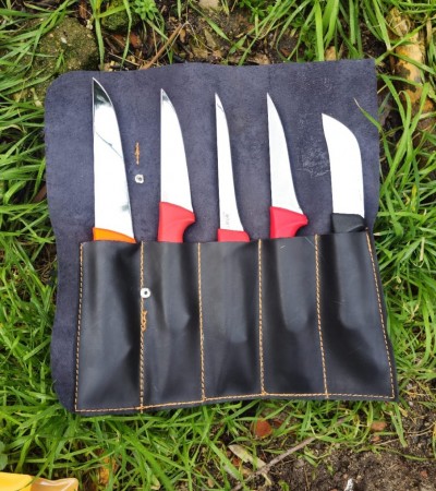 5LÜ DERI BICAK CANTALI 5 BICAKLI KASAP SETI